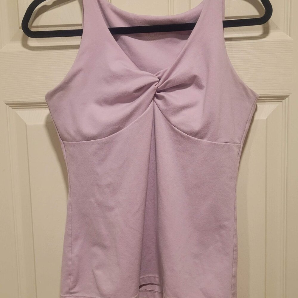 Light lavender twisted bra top in Medium.